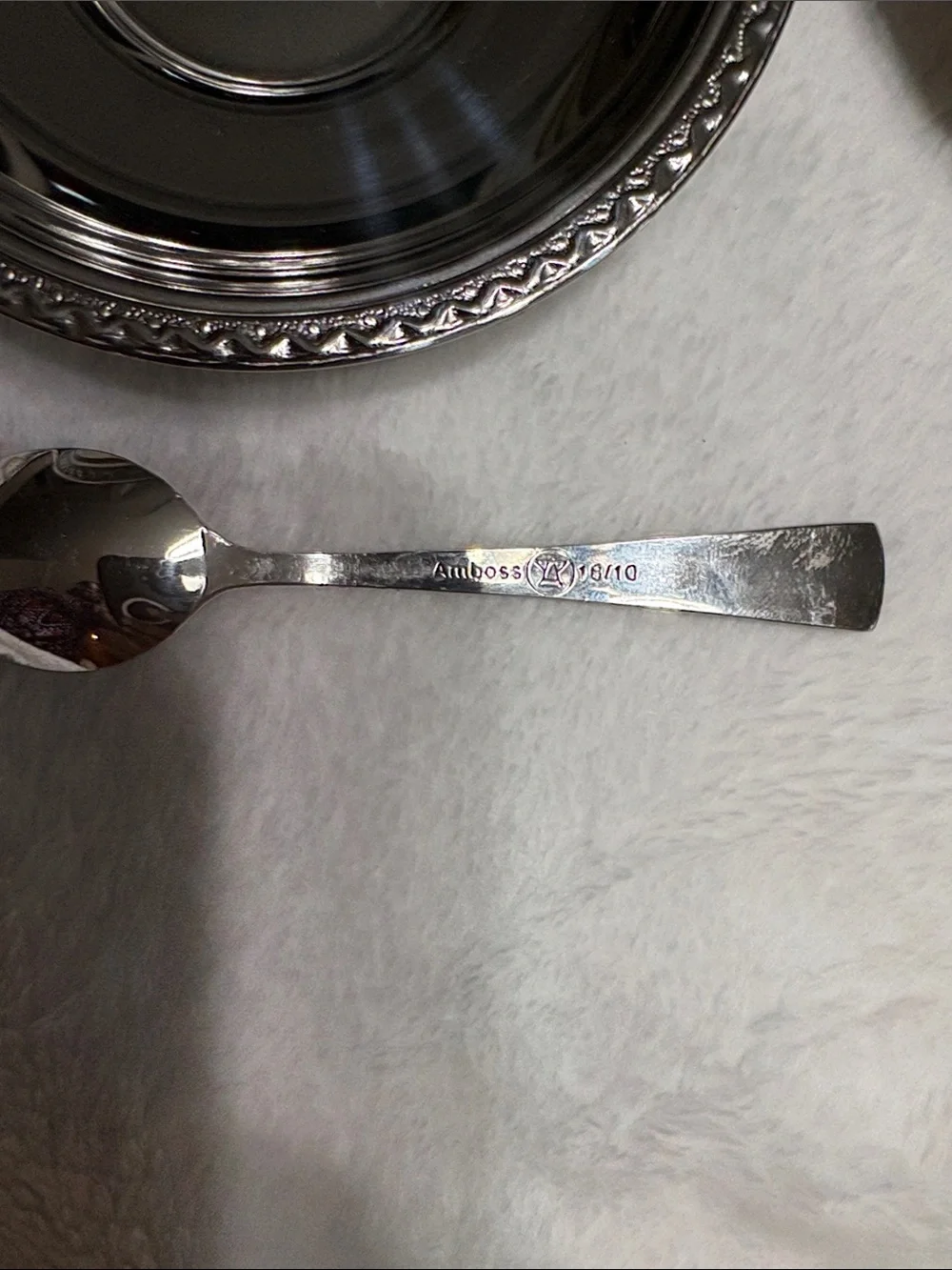 Set of Six Silver Dessert Bowls with Spoons